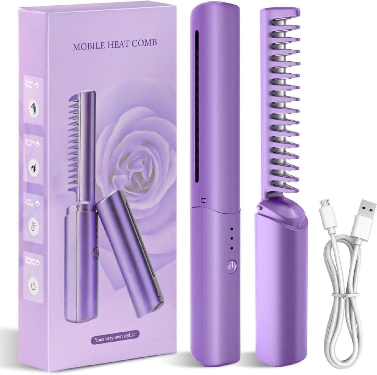 Portable Mini Hair Straightener - Rechargeable Mini Hair Straightener Hot Comb