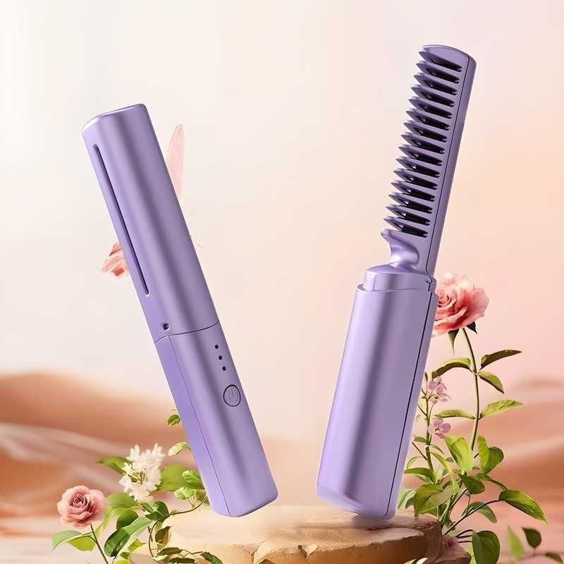 Portable Mini Hair Straightener - Rechargeable Mini Hair Straightener Hot Comb
