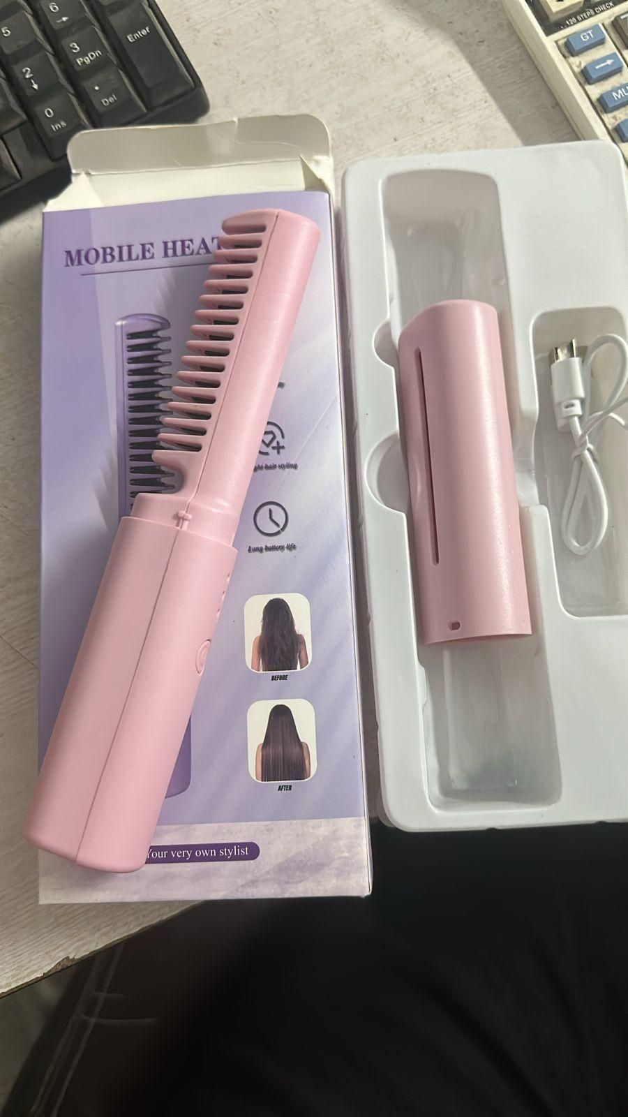 Portable Mini Hair Straightener - Rechargeable Mini Hair Straightener Hot Comb